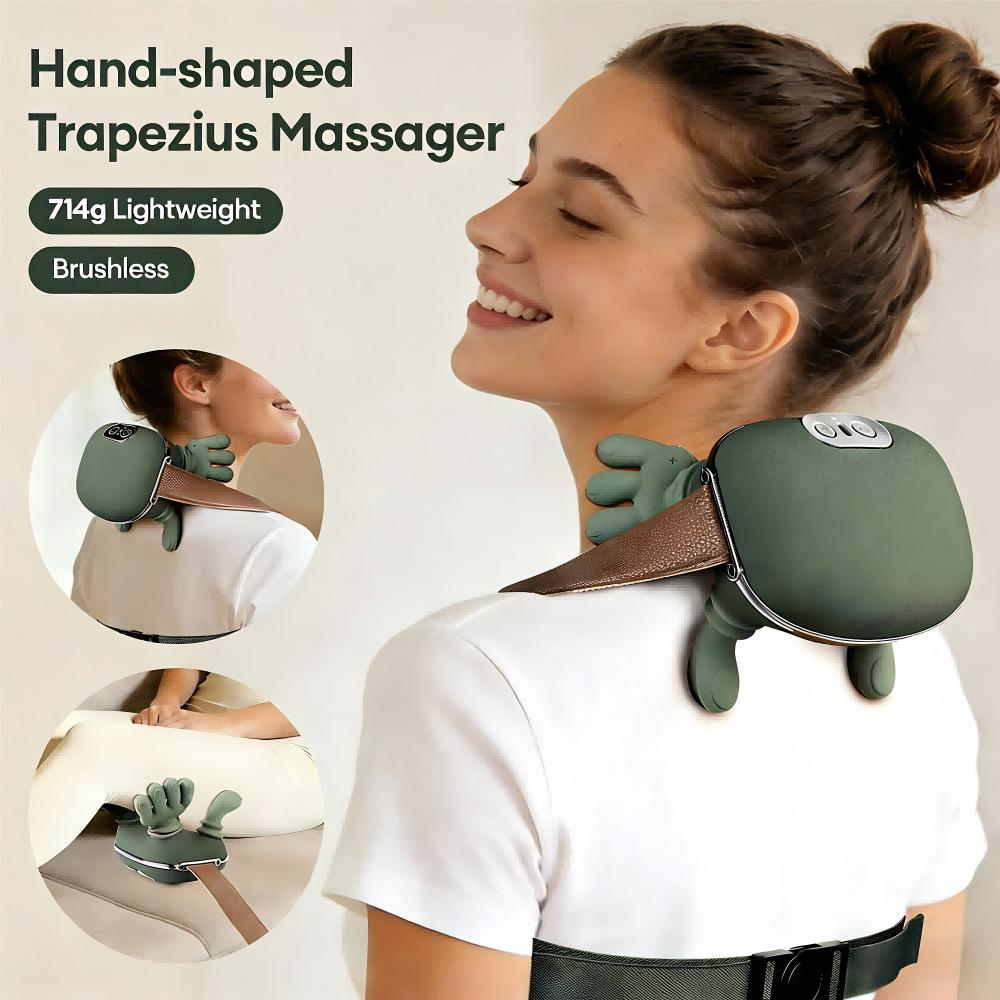 Foreverlily Bionic Finger Neck Shoulder Massager Neck Cervical Trapezius Kneading Massage Shawl Bionic Hand Neck masajeador