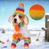 6Pcs/Set Cosplay Dressing Up Stripe Knitted Puppy Costume Pet Warm Hat Scarf Dog Socks Cat Clothes