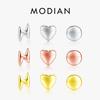 Modian 100% 925 Silver Cute Small Hearts Stud Earrings For Women Fashion Round Luxury Lightning Fine Jewelry