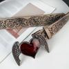 Punk Rock Metal Waist Belt Retro Heart Wing Design Unisex Fashion Accessory For Daily Wear