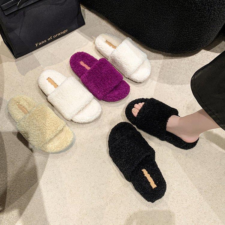 Mao Mao slippers female summer wear out the new autumn and winter Internet celebrity super fire fairy thick bottom niche cotton slippers