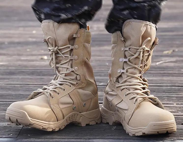 Frühling und Herbst High-Top Kampfstiefel Herren Leichte Militär Spezialkräfte Taktische Stiefel Kampfstiefel Wanderschuh