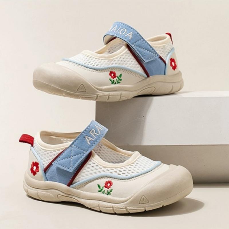 Girls' Breathable Sports Shoes Children's Mesh Casual Shoes Soft-soled Closed-toe Shoes