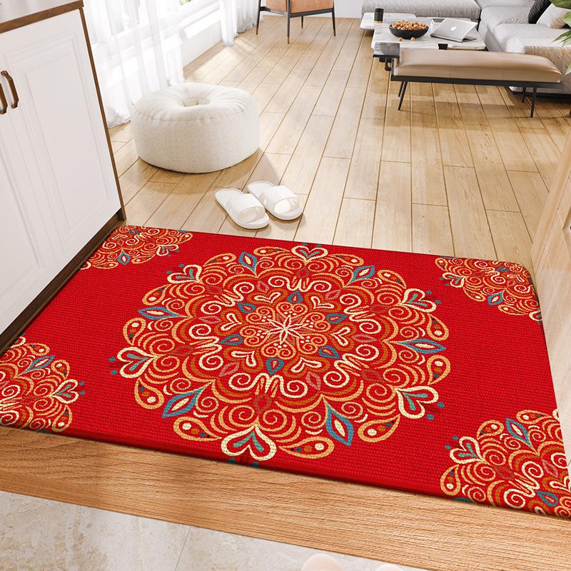 Nový čínský vstup a výstup bezpečný novoroční podložka do dveří Červená slavnostní podložka protiskluzová novoroční dveře odolné proti opotřebení