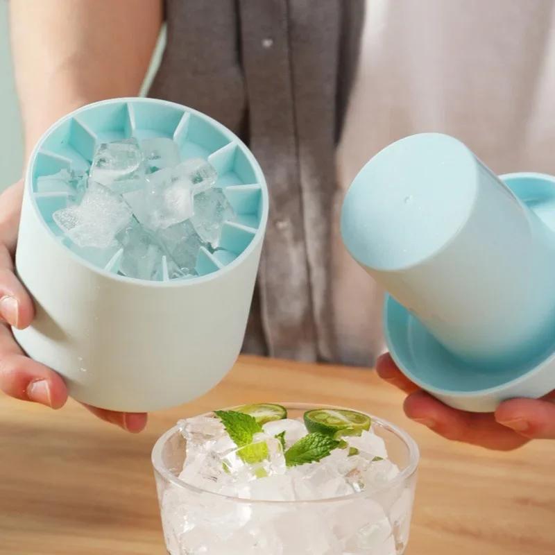 Kreative Zylinder Silikon Ice Cube Mold Home Große Kapazität Ice Cube Maker Eiswürfel Tablett Bar Zubehör Bartending Werkzeuge
