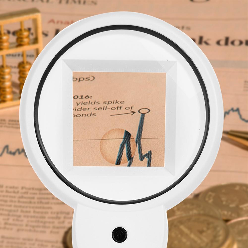 Foldable Magnifying Glass 8/21/24 LEDs Lighted Folding Magnifying Glass High Magnification for Reading Repair and Identification