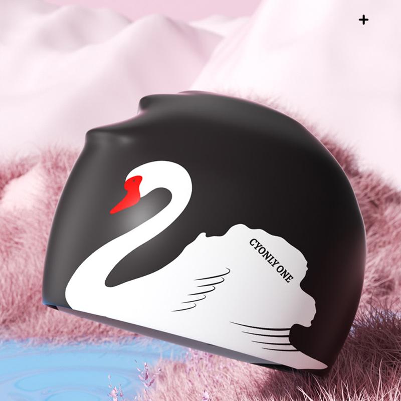 Adult Swim Caps, Silicone Waterproof Comfortable Swimming Cap for Women, Long and Short Hair