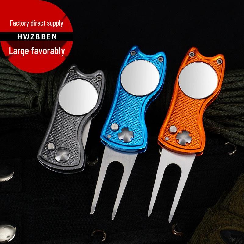 Zelený hliníkový nástroj na opravu divotů s rozkládací vidličkou a logem jako dárek