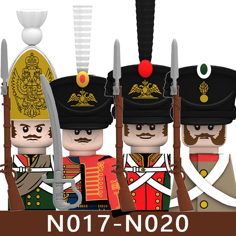 4pcs Medieval Castle Knight Building Blocks MIlitary Napoleon Soldier Figures War Army Legion Accessories Imperial Navy Bricks Toys