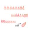 3D three-dimensional hot-selling French white wearing nail simple flower manicure fake nail short almond nail piece