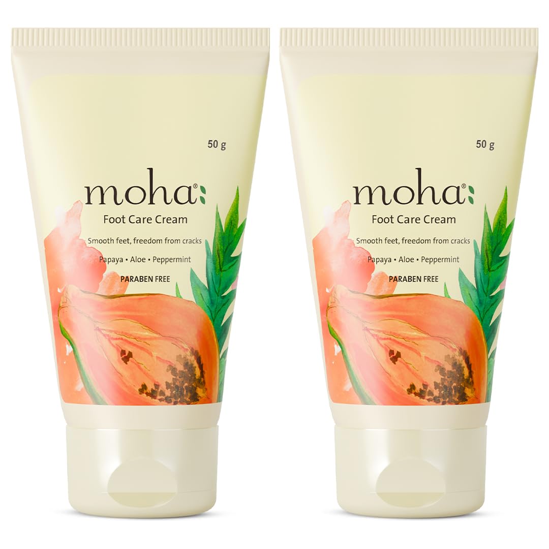 

Moha Foot Cream for Dry Cracked Feet 50gmX Pack of 2 | Deep Nourishment, Cooling & Vegan Heel Repair Cream
