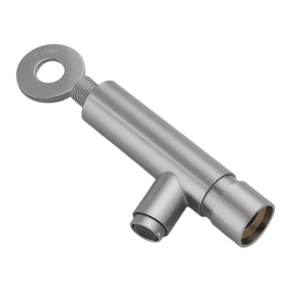 Stainless Steel Hand Press Basin Faucet Wall Mounted Delay Valve Sink Tap For Home Bathroom Hotel Public Restroom Silver