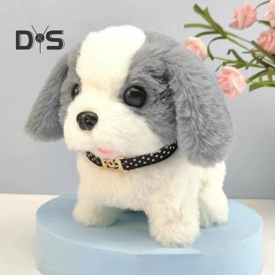 Electric Plush Dog Toy Baby Tummy Time Interactive Barking Tail Wagging Walking Puppy Toy Early Education Crawling Animal Toy Toddlers Boys Girls