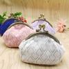 Damen Vintage Wollgarn gestrickte Geldbörse Portemonnaie Kartenhalter Hasp Clutch Bag