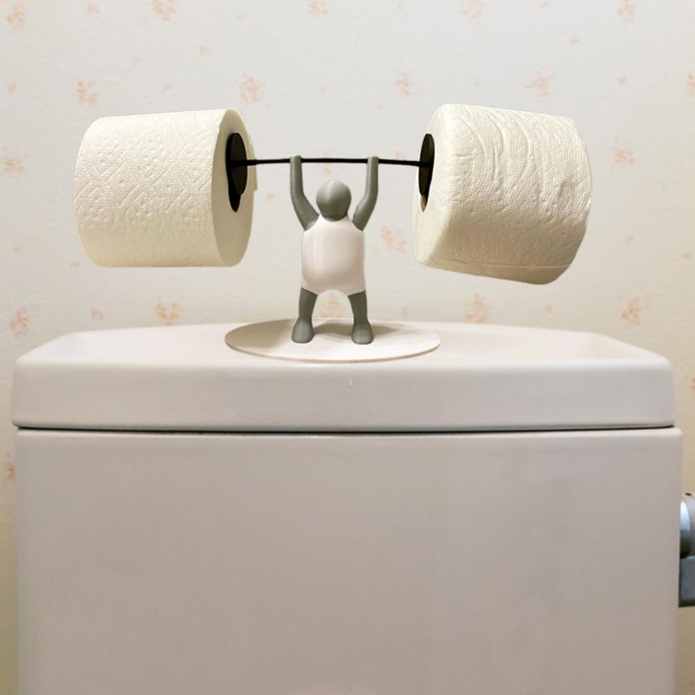 3d Printed Weightlifter Toilet Paper Holder Barbell Lifter Roll Holder Funny Fitness Gift For Gym Enthusiasts