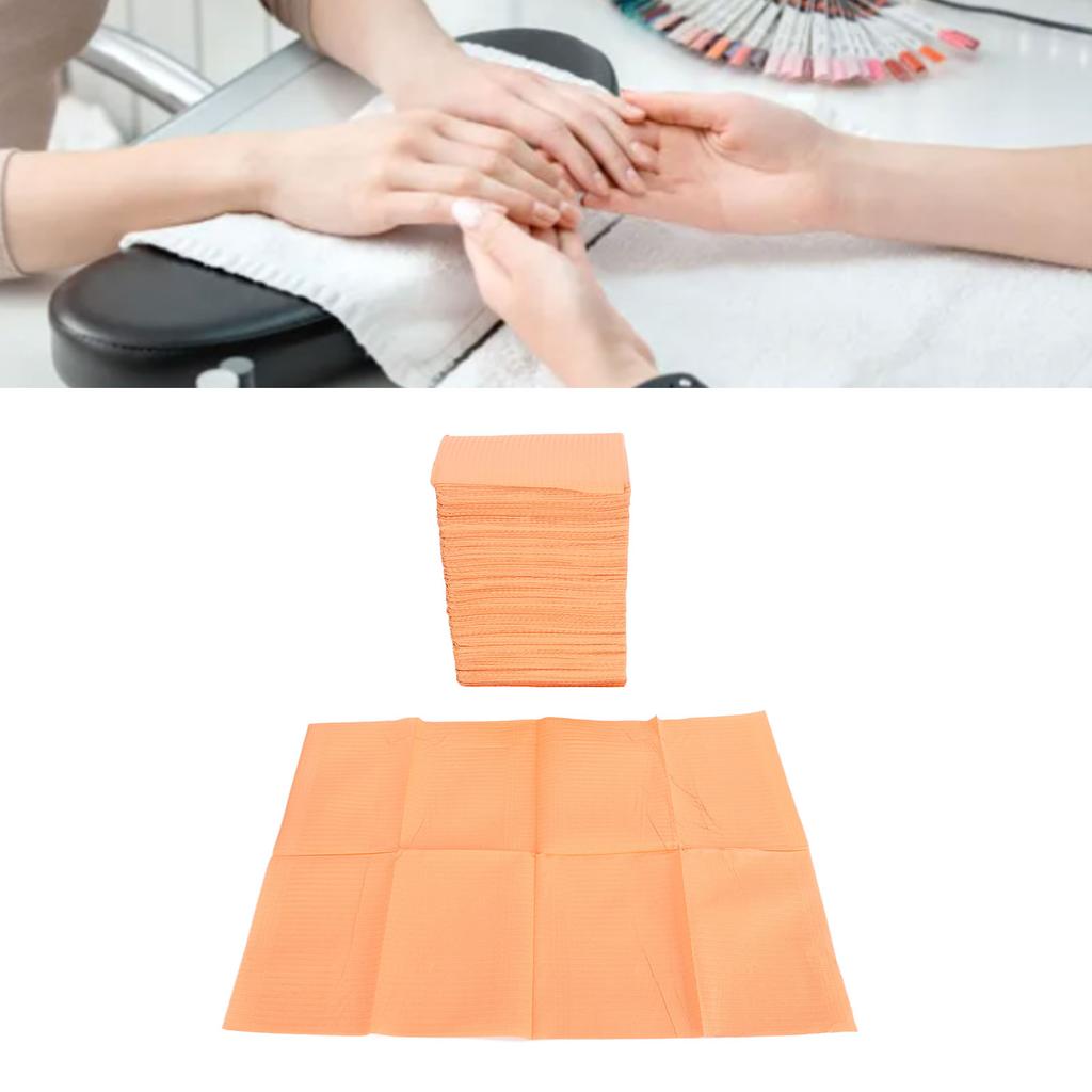 125 Pcs Disposable Nail Table Mat Soft Table Towel Waterproof Foldable Nail Tip Art Pad for Salon