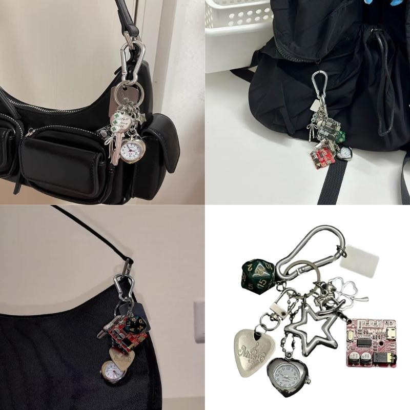Pocket Watch Pendant Multifuntional Jewelry Fashionable Keychain Accessory Bag Ornament Suitable for Dresses and Tees