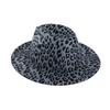 Beauty hot sale fashion leopard print top hat woolen soft felt hat printed original style jazz hat flat brim new