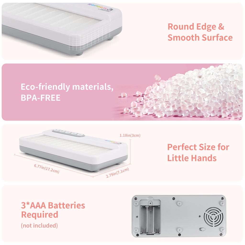 Rainbow Flashing Piano Toys Electronic Music Toys with 5 Instruments 13 Melody Portable Keyboard Toys Educational Toys for Kids