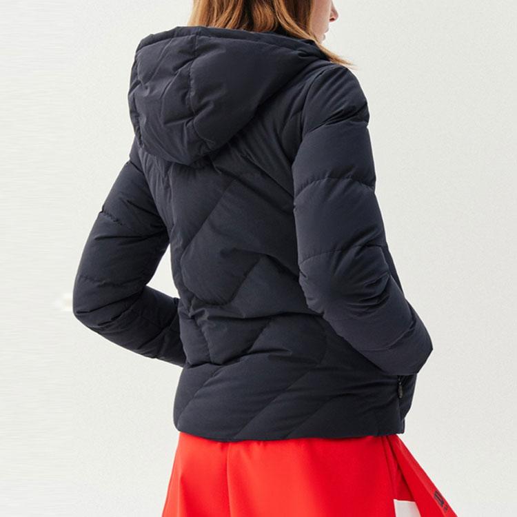 FILA Solid Color Casual Sports Hooded Long Sleeve Down Jacket Women outerwear Legendary-Blue F51W348919B-NV