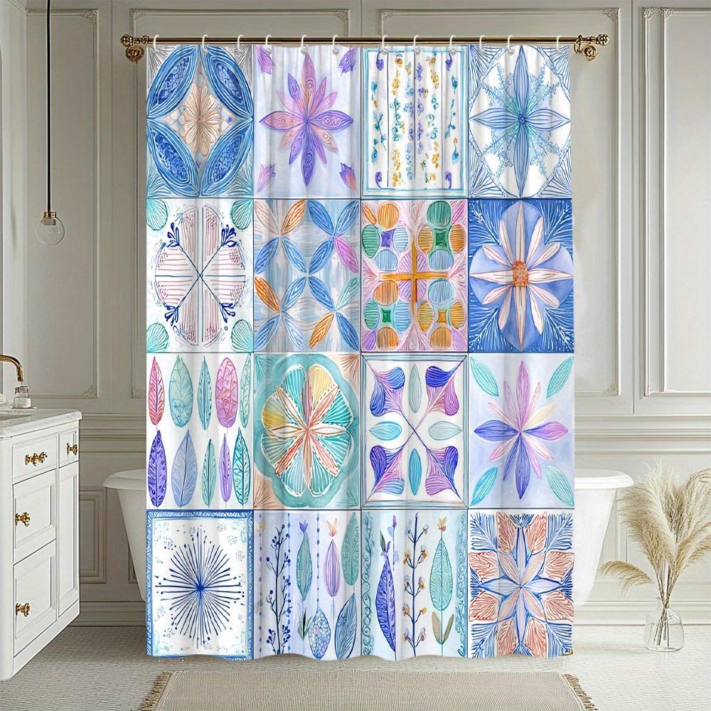 1Pc Natural Plant Scenery Shower Curtain Shower Curtain Floral Pattern Creative Leaf Design Fresh And Pleasant Bathroom Decorati