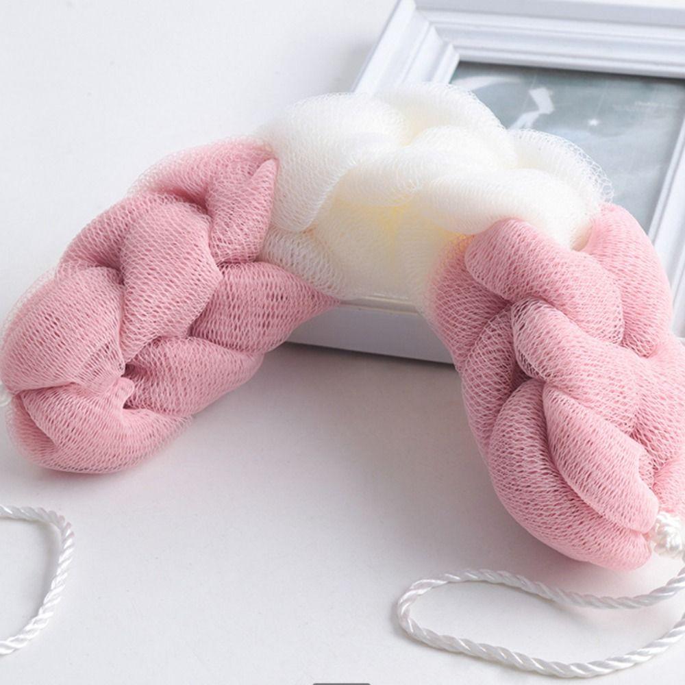 Mesh Bath Sponge Colour Block Bath Towel Simple Mesh Shower Sponge  Shower Use