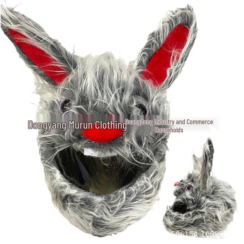 Motorcycle Plush Helmet Cover - Three-Eye Elk, Pumpkin, Rabbit Balaclava