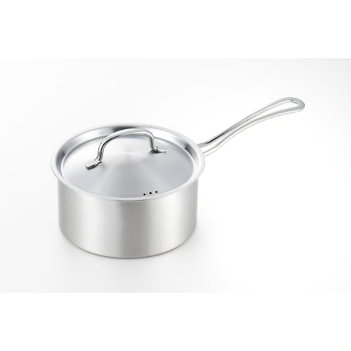 Yoshikawa Gougi Saucepan, 18cm, Stainless Steel, 2.3L (2300ml), Simple Design, Induction and Direct Heat Compatible, Made in Japan, Tsubame-Sanjo, YJ2