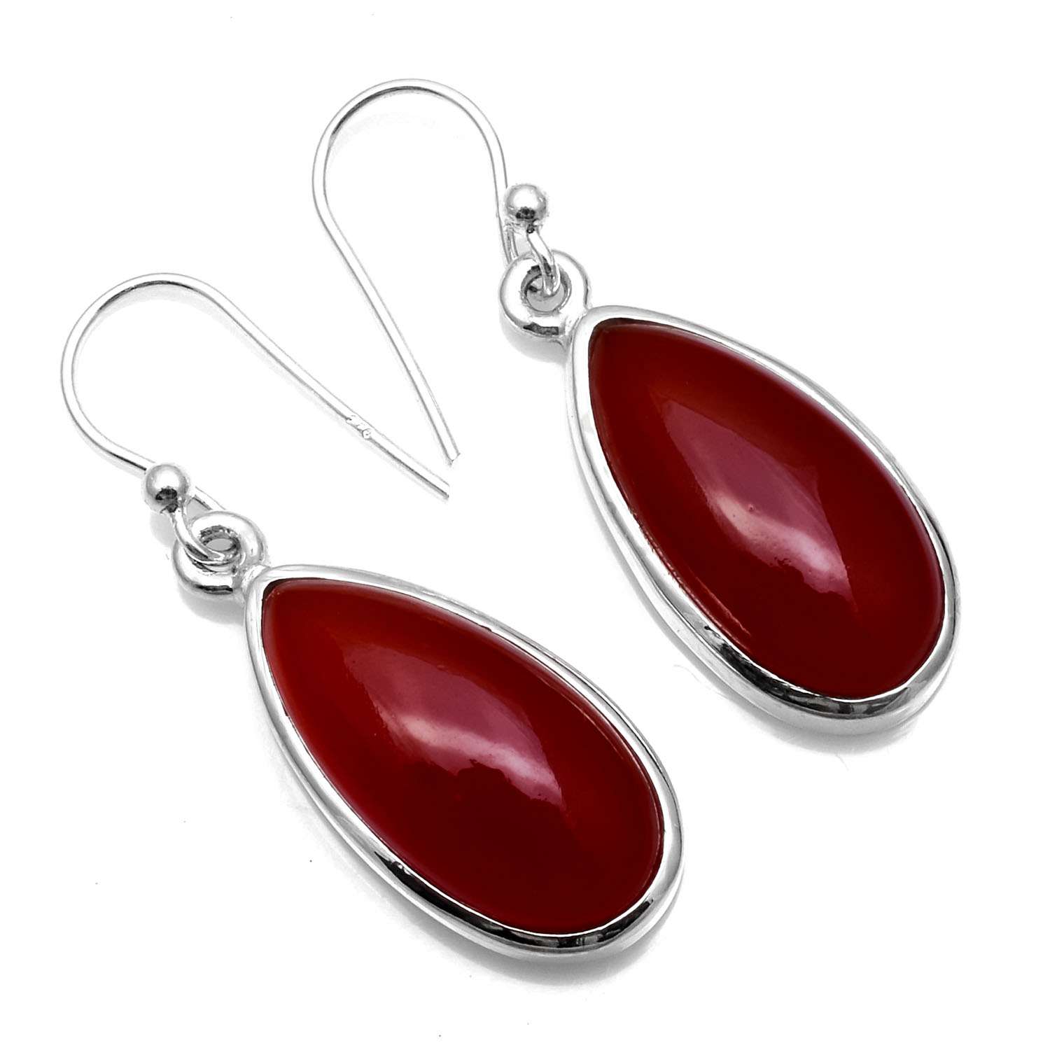 

Carnelian Gemstone Earrings Solid 925 Sterling Silver Handmade Earrings Jewelry Gift For Women And Girls E-979