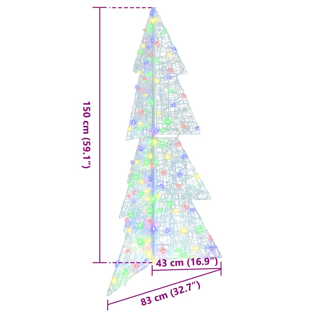 Christmas Tree with 160 Multicolor LEDs 150 cm Acrylic