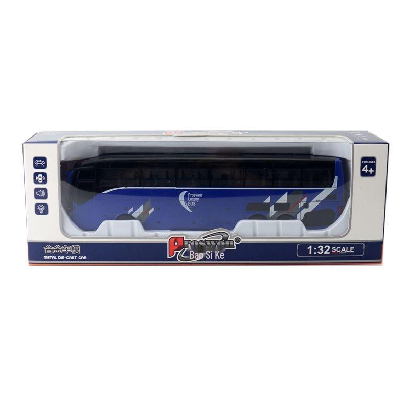 Baosilun 1:32 Alloy Double-Decker Bus Toy with Pull-Back, Sound & Light