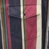 Wrangler 90s Old Striped Pattern Short sleeve shirt 17 Navy Men's Used