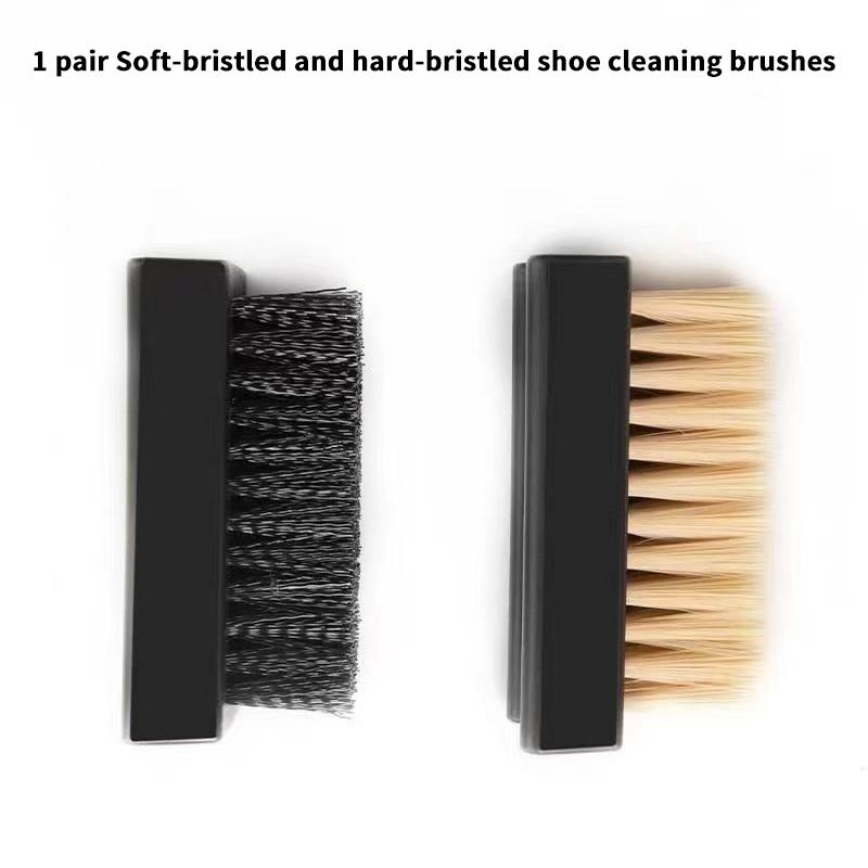 1 Pair Of Nylon Shoe Brushes, With Soft And Hard Bristles Suitable For Deep Cleaning, A Durable Household Shoe Care Tool.