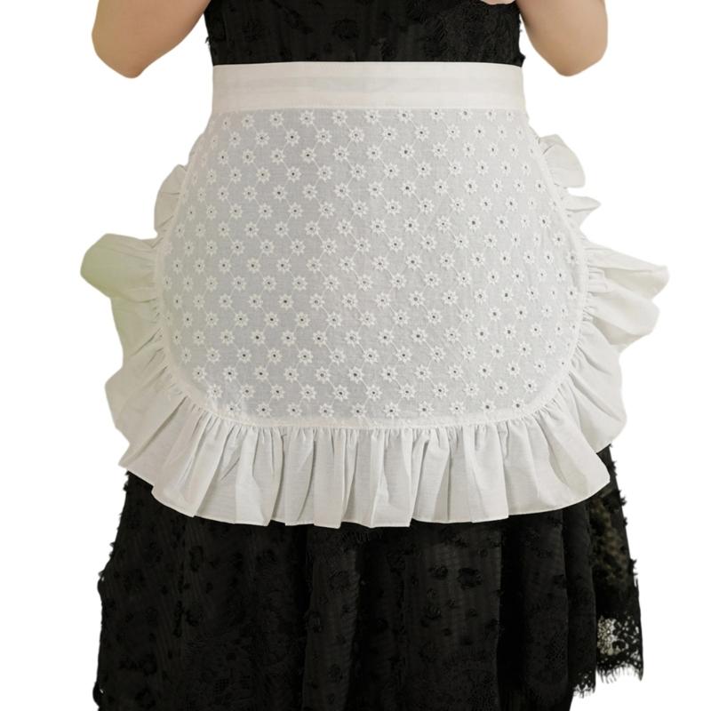 Waist Apron for Women Men Bistro Half Aprons for Cooking Dishwashing Waitress Apron Maid Apron Server Apron Chefs Apron белый