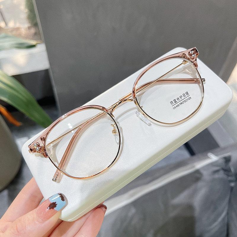 

Korean Stylish Women Glasses Frames Semi-rimless Blue Light Blocking Men s Eyeglass Frames Vintage Retro Glass Frames for Women