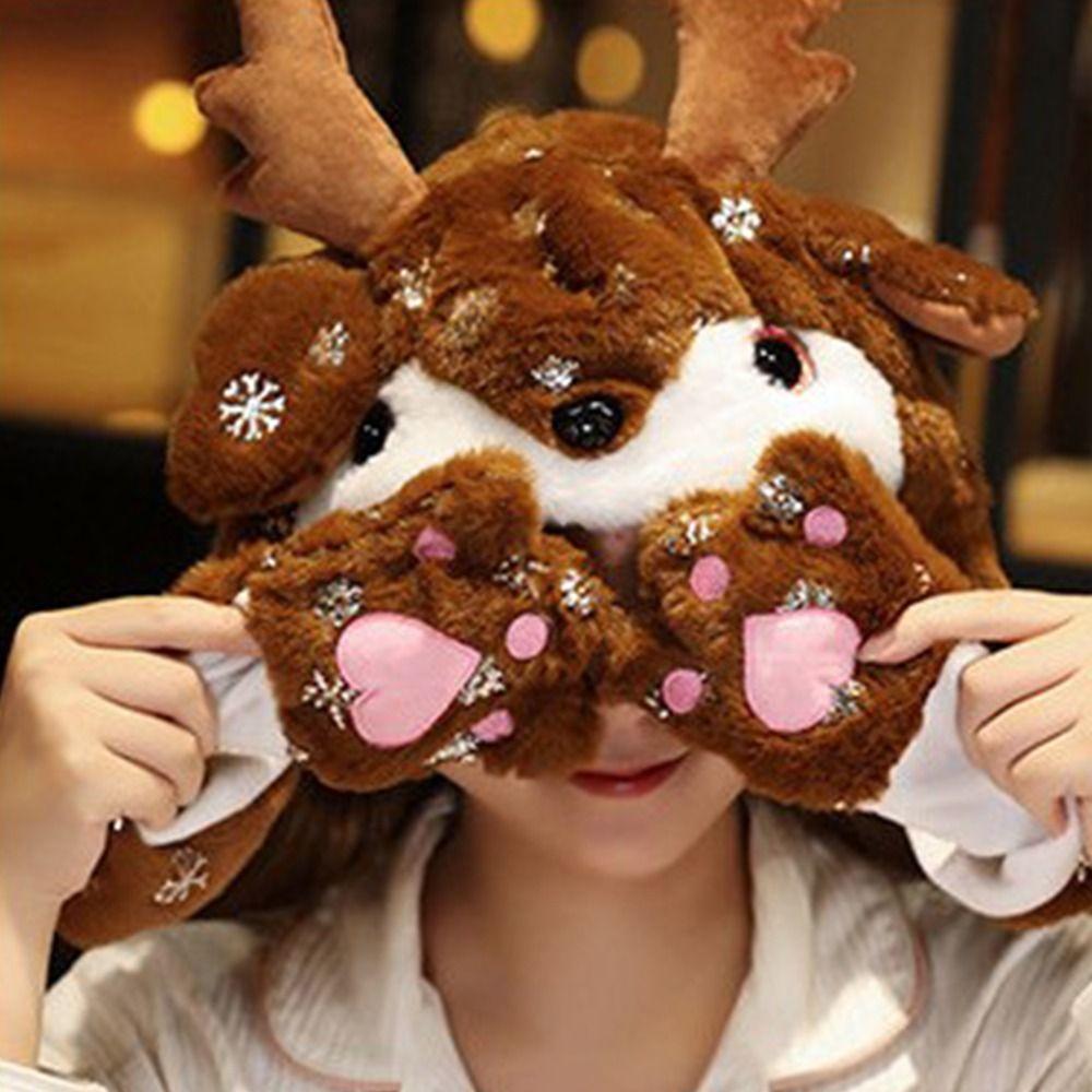 Kawaii Cosplay Party Costume Christmas Jumping Up Cap Ear Moving Hat Santa Game Hat Novelty Cap