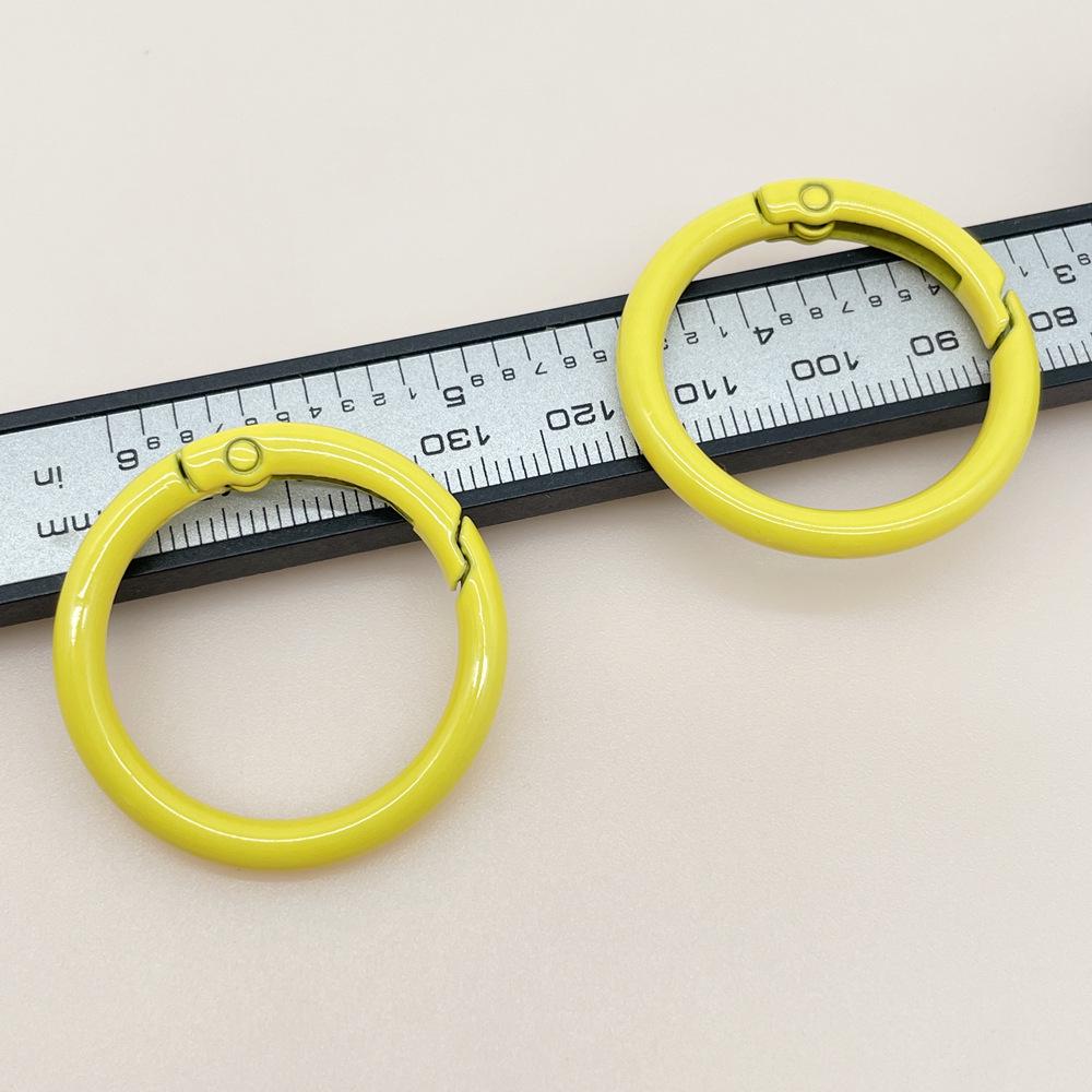 33mm Colorful Coil Spring Snap Buckle Luggage Bag Doll Keychain Ring Ornament