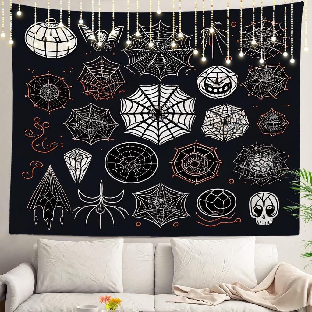 White Snow Wall Tapestry, Grey Wall Hanging Large Tapestry Decoration Polyester Fiber White Hem Around for Dorm Room Bedroom