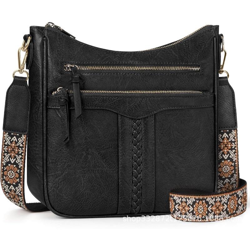 Crossbody Bag, Retro Woven Casual Pu Women's Bag, Single-shoulder Bag, Commuting Large Capacity Adjustable Shoulder Strap Bag