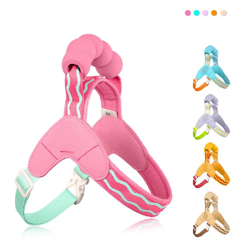 Dog Harness Set Step-In No-Pull Easy Escape Proof Vest with Dual Leash Clips & Reflective Stitching for Puppies Small Dogs