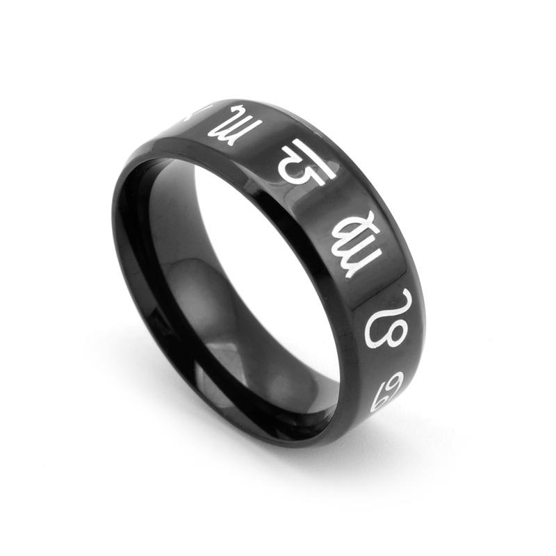 

Zodiac Charm Ring Men Women Fashion DIY Stainless Steel Virgo Leo Libra Couple jewelry Birthday Gift 6 чёрный