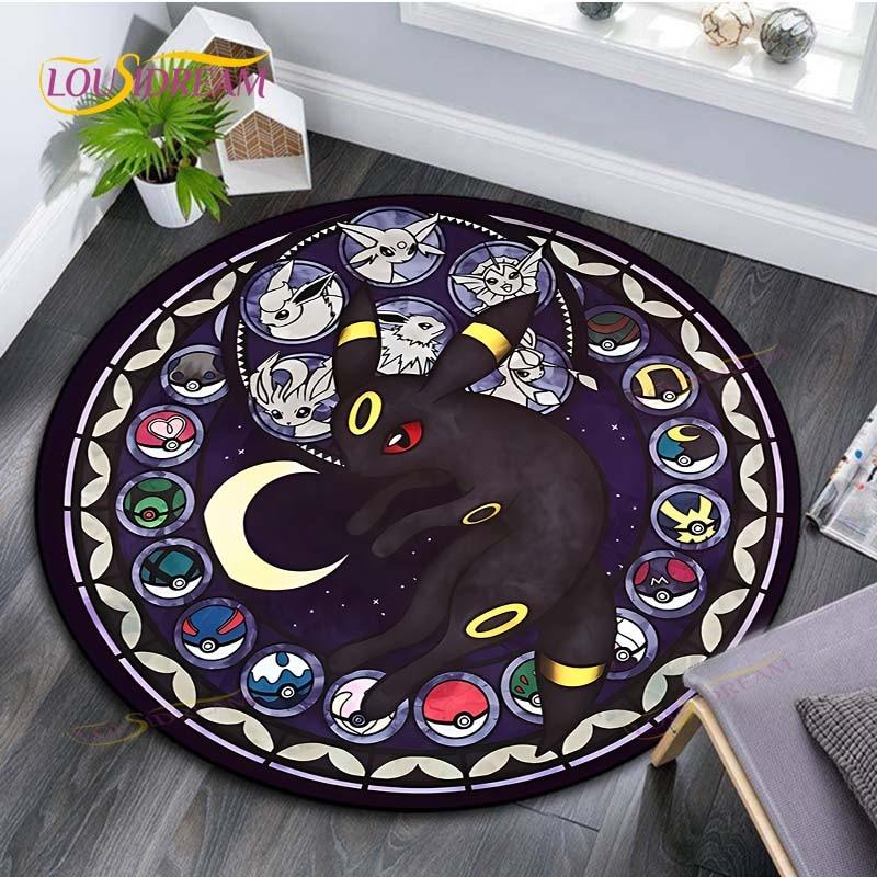 Круглый детский ковер с рисунком Покемона, Пикачу, с рисунком животного Покемона, детский фланелевый ковер, детский ковер с ручным принтом 60cm