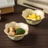 Hand-Kneaded Ceramic Flower-Shaped Dish: Retro Style for Dipping Sauces, Desserts, and Seasoning.