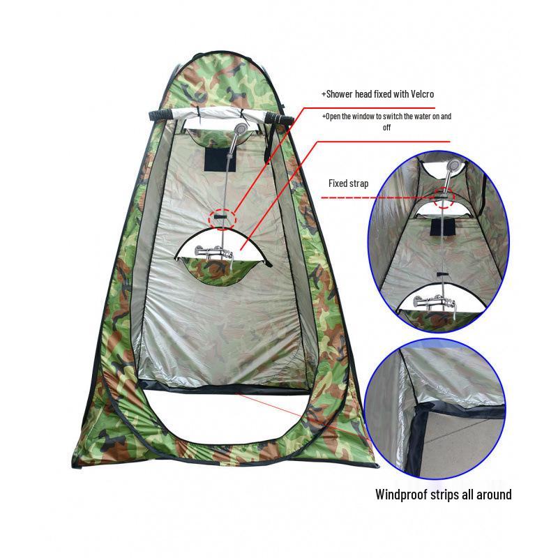 Automatic Pop-Up Camping Shower & Toilet Tent: Single Layer Steel Frame