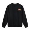 Li Ning Comfortable Casual American Vintage Simple Solid Color Round Neck Sweatshirt Unisex Sweatshirt Black AWDV373-6