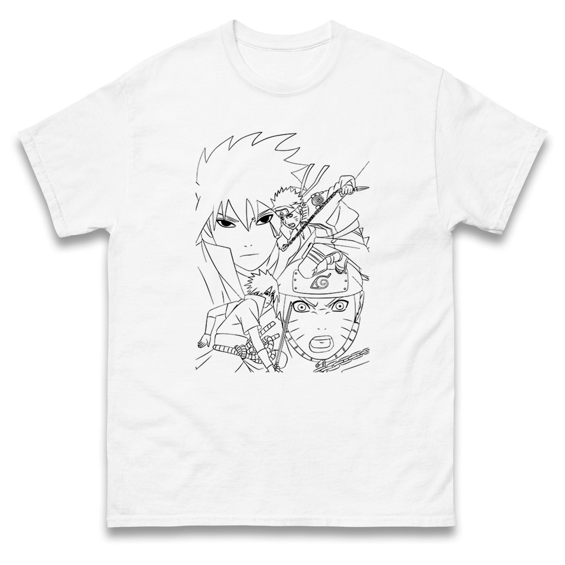 Sasuke Uchiha & Naruto Uzumaki Mens T Shirt Womens Tops Tees Naruto Shippuden Top M