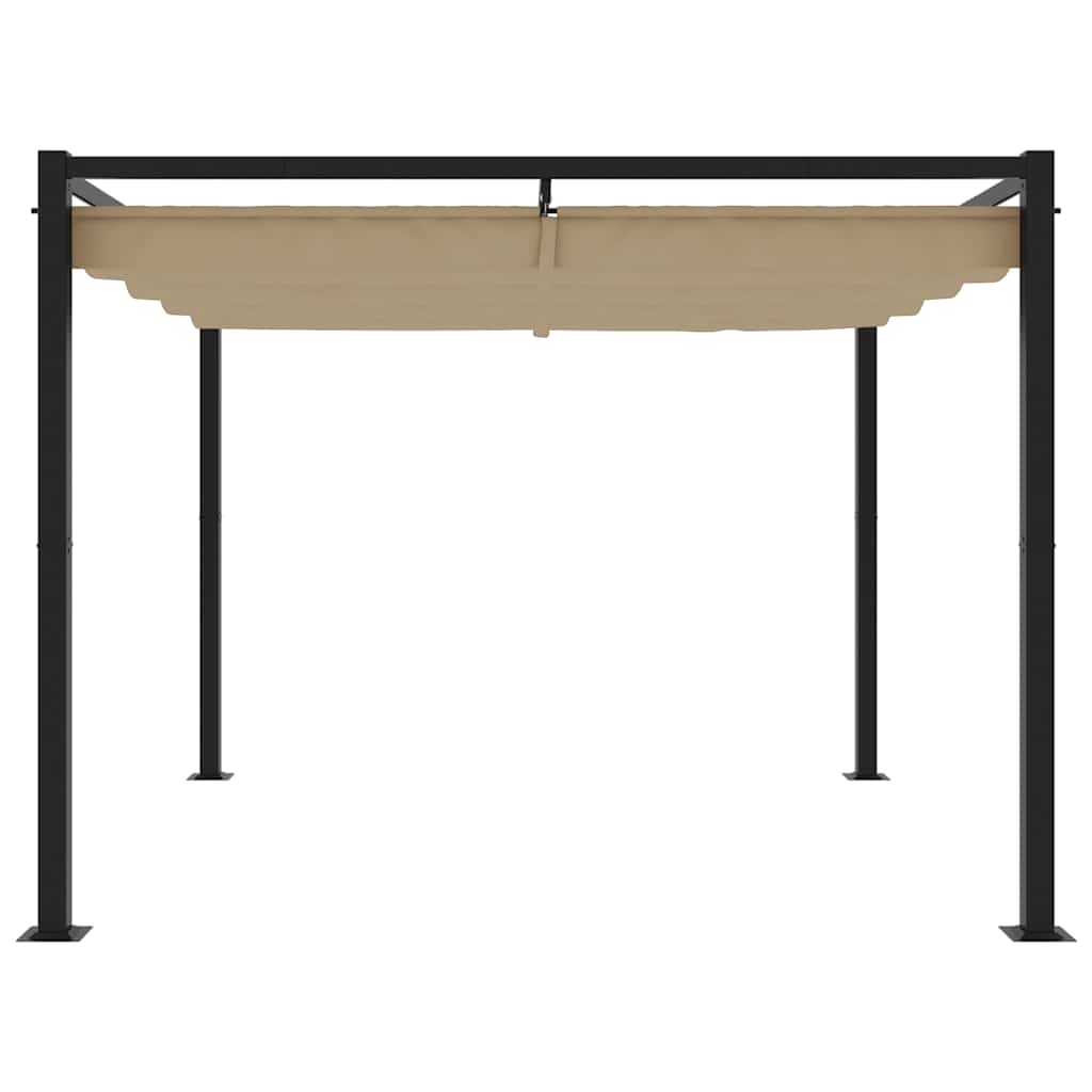 Altana Ogrodowa Ze Zwijanym Dachem, Taupe, 3X3 M, Stalowa
