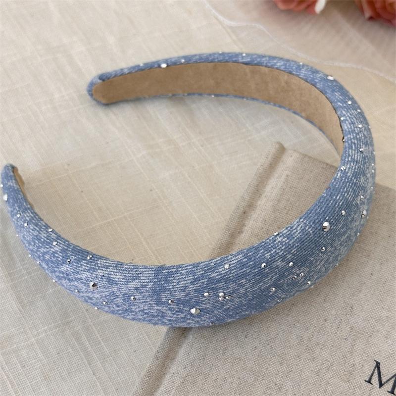 Fashion Women's Denim Headband with Sponge Padding for Lady Girls Hair Hoop Accessories