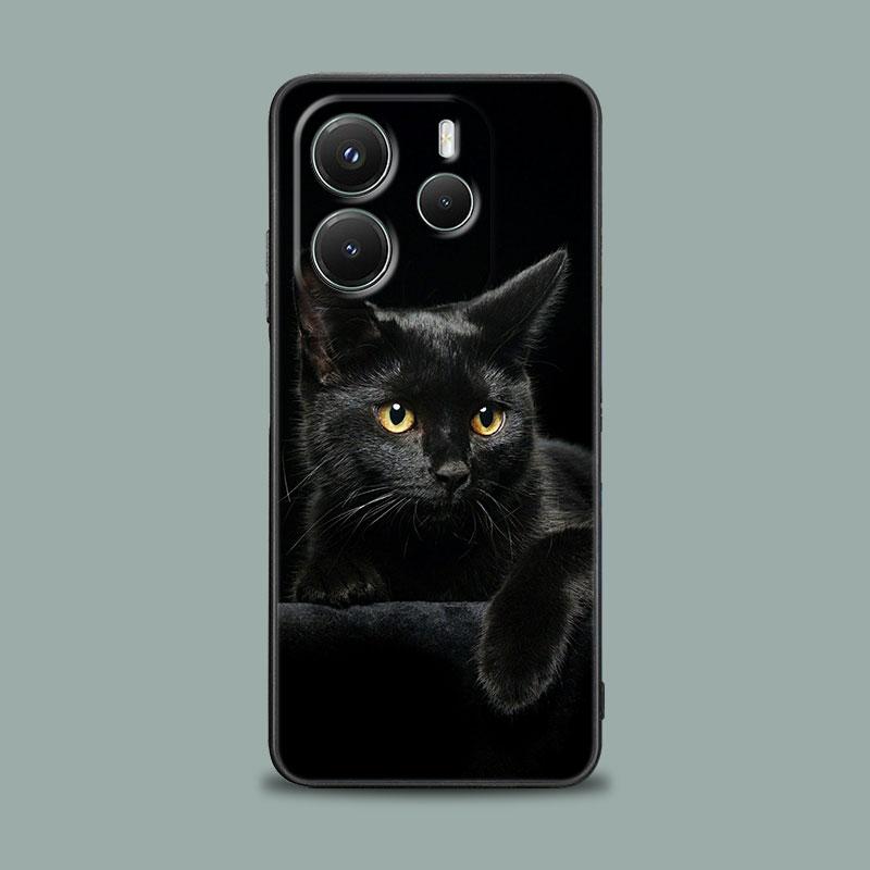 Black Cats Cute cat Hello Phone Case for Xiaomi Redmi 14C 12C 10C 13C 4G Redmi Note 14 13 12 11 10 Pro Plus 5G 12S 9S Soft Cover