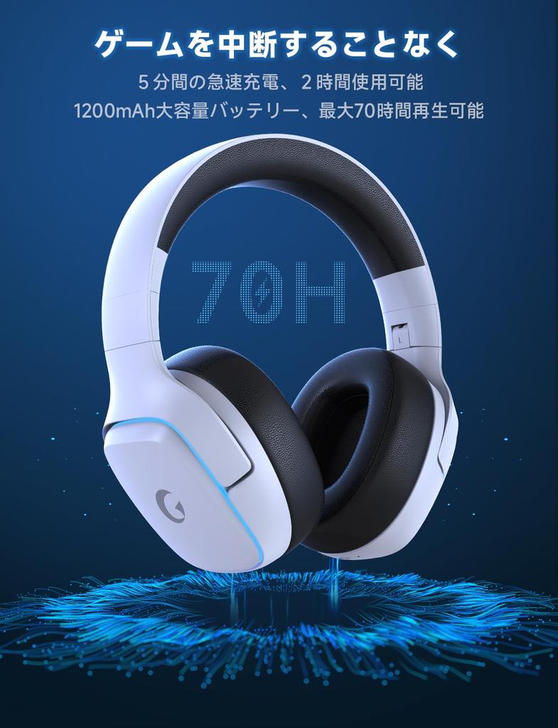 PS5 Gaming Headset Surround Sound Active Noise 50mm Drivers for 3D RGB Up To 70 Hours of Fast with Compatible with Xbox One [2.4G USB/Type-C